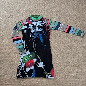 Desigual Multicolor Striped Knit Mini Dress fits M